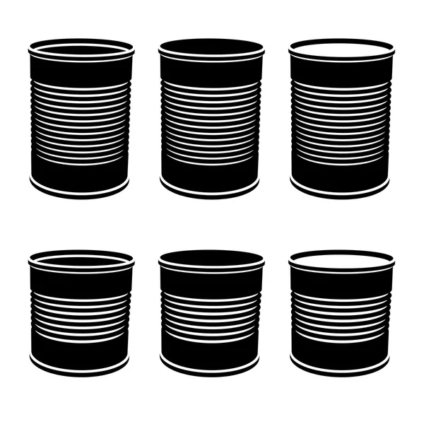 食品罐黑符号 — 图库矢量图片