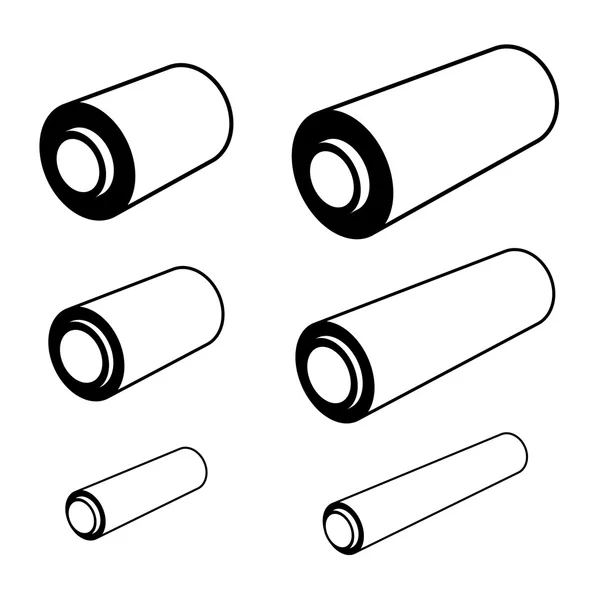 Rollo de papel de aluminio negro símbolos — Vector de stock
