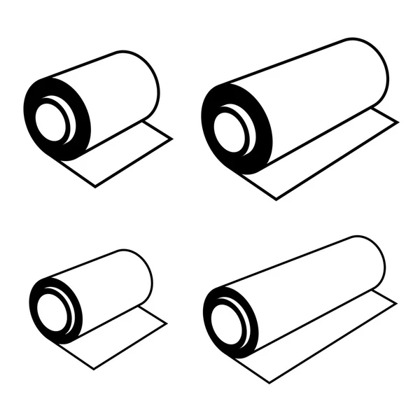 Rollo de papel de aluminio negro símbolos — Vector de stock