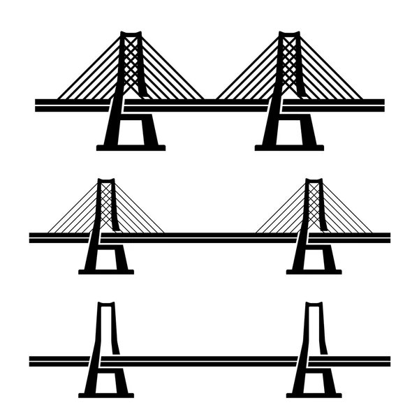 Pontes de suspensão de cabo de metal — Vetor de Stock