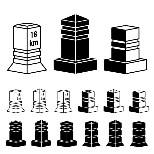 Mijlpaal grens stenen — Stockvector