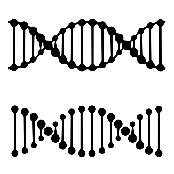 Dna のシンプルな黒のシンボル — ストックベクタ