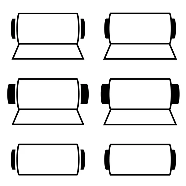 Rouleau de tous les symboles noirs de feuille — Image vectorielle