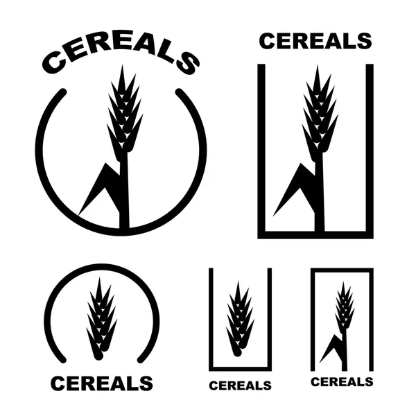 麦片耳朵黑色标志 — 图库矢量图片