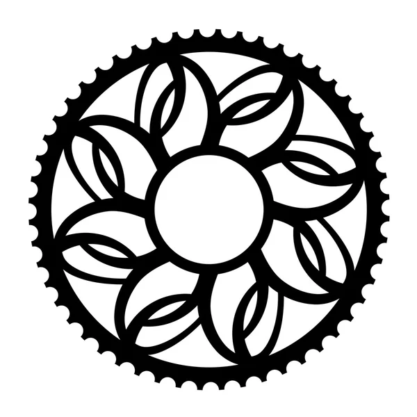 Vintage bicycle cogwheel chainwheel symbol — Stock Vector