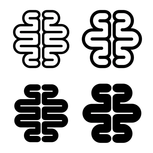 Menselijk brein zwart symbool — Stockvector