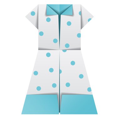 Origami kağıt bayanlar yaz kıyafetler