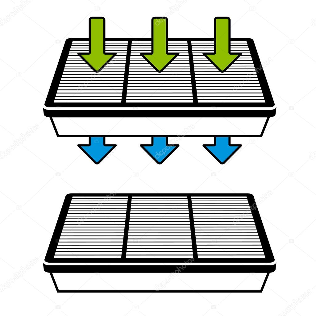 air filter flow symbols