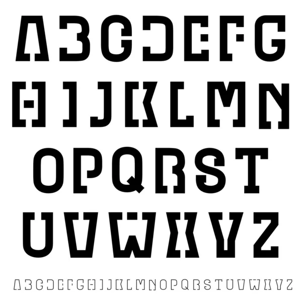 Lettres alphabet police simple noir — Image vectorielle