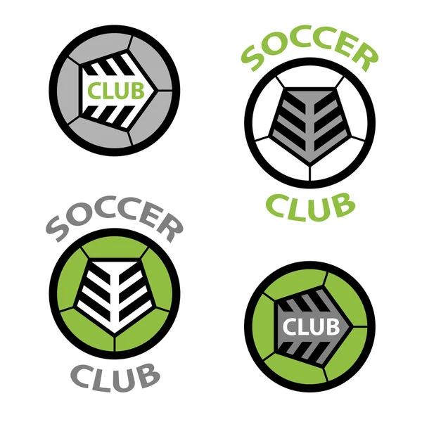 Soccer club sewn ball emblem — Stock Vector