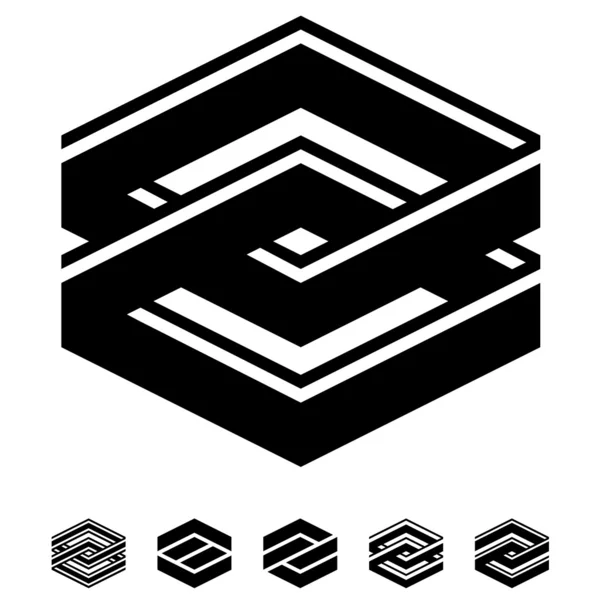 Vierkante eenheid symbool elementen — Stockvector