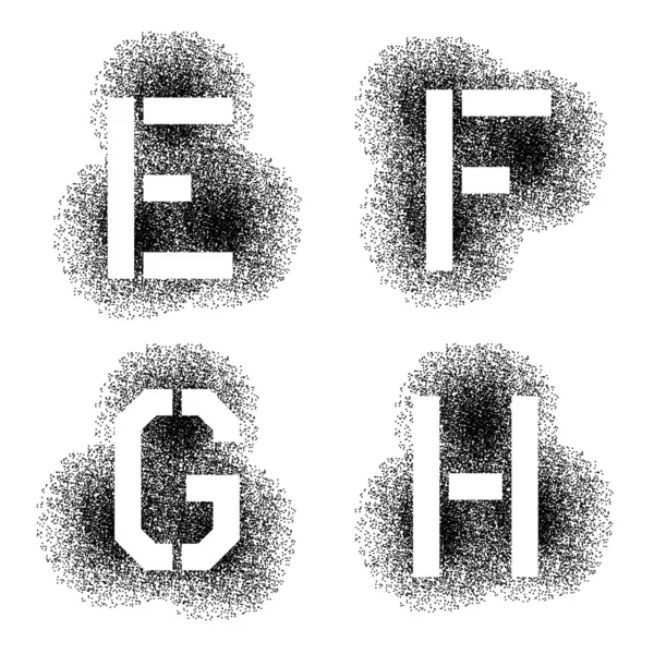 Spray pochoir de lettres — Image vectorielle