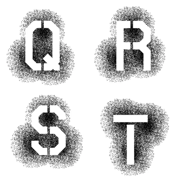 Pulverizar la plantilla de letras — Archivo Imágenes Vectoriales