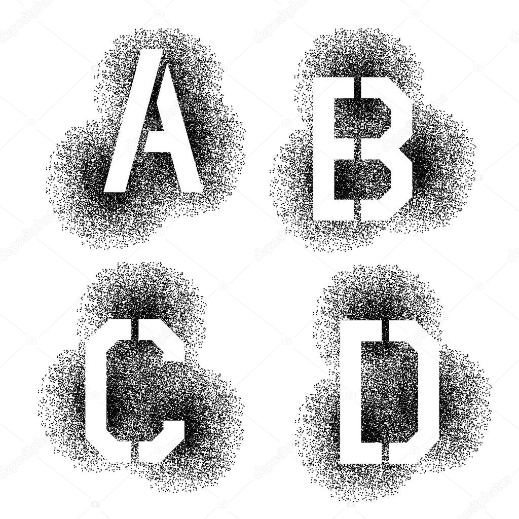 Letras para aerosol | Plantilla de aerosol de letras — Vector de stock