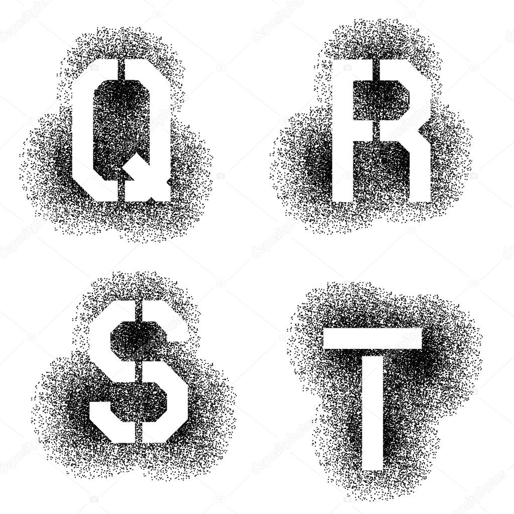 Spray stencil of letters Stock Vector by ©happyroman 59096955
