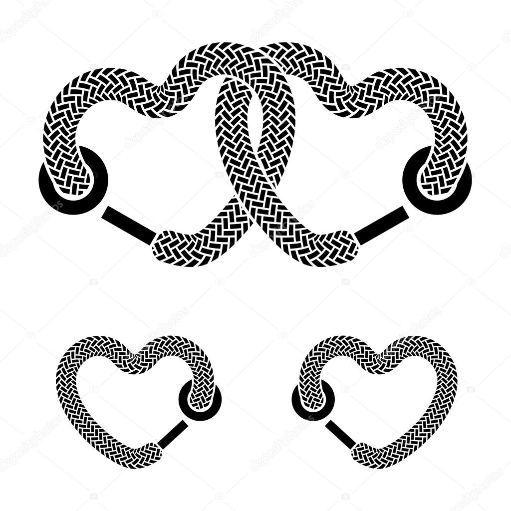 Linked shoelace hearts