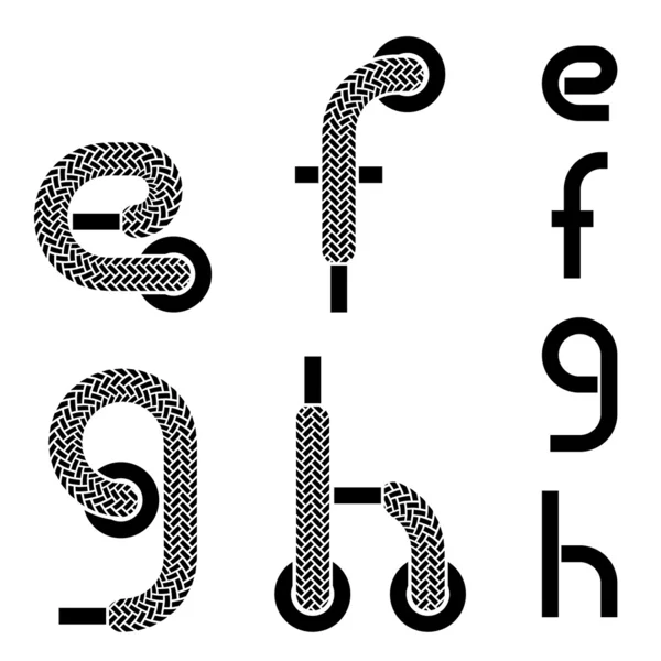 Alphabet dentelle lettres minuscules — Image vectorielle