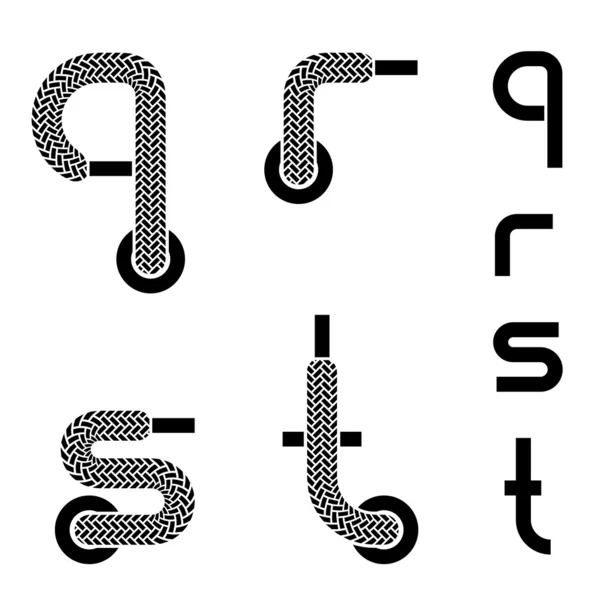 Alphabet dentelle lettres minuscules — Image vectorielle