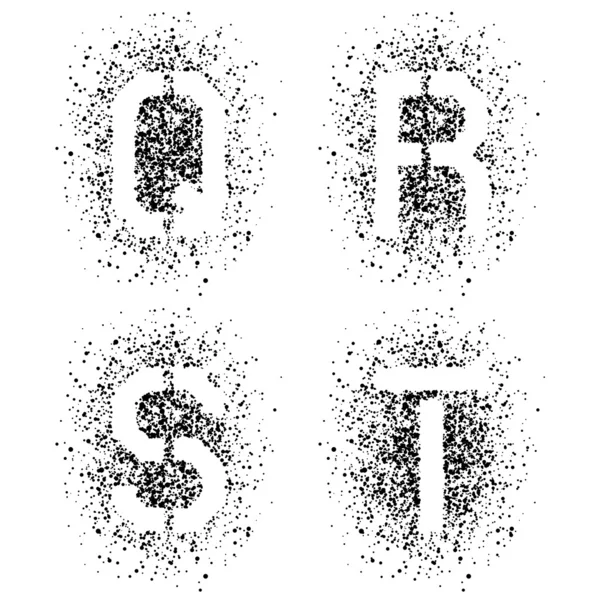 Stencil spray font letters — Stock Vector