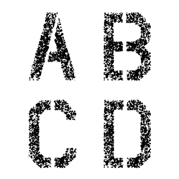 Stencil spray lettertype brieven — Stockvector