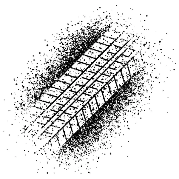 Traccia a spruzzo del pneumatico — Vettoriale Stock