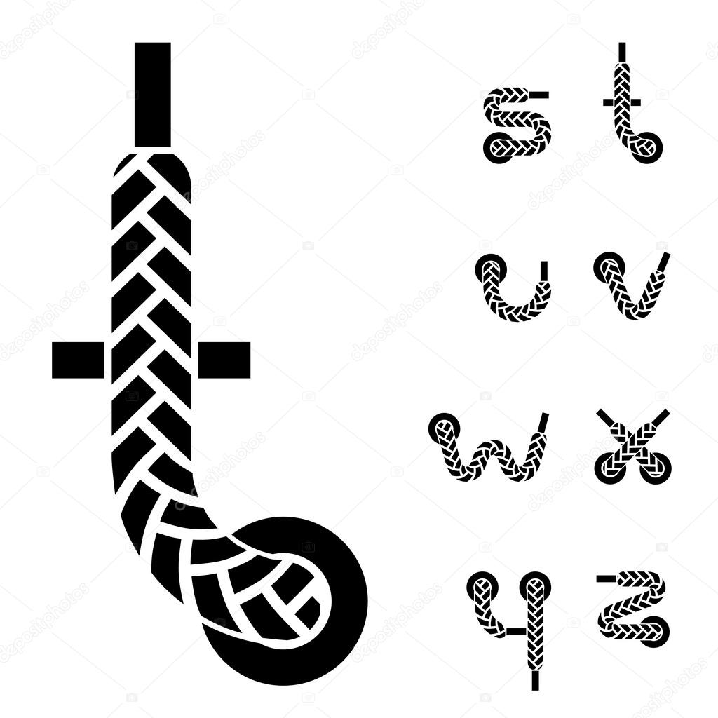 Shoelace alphabet lower case letters