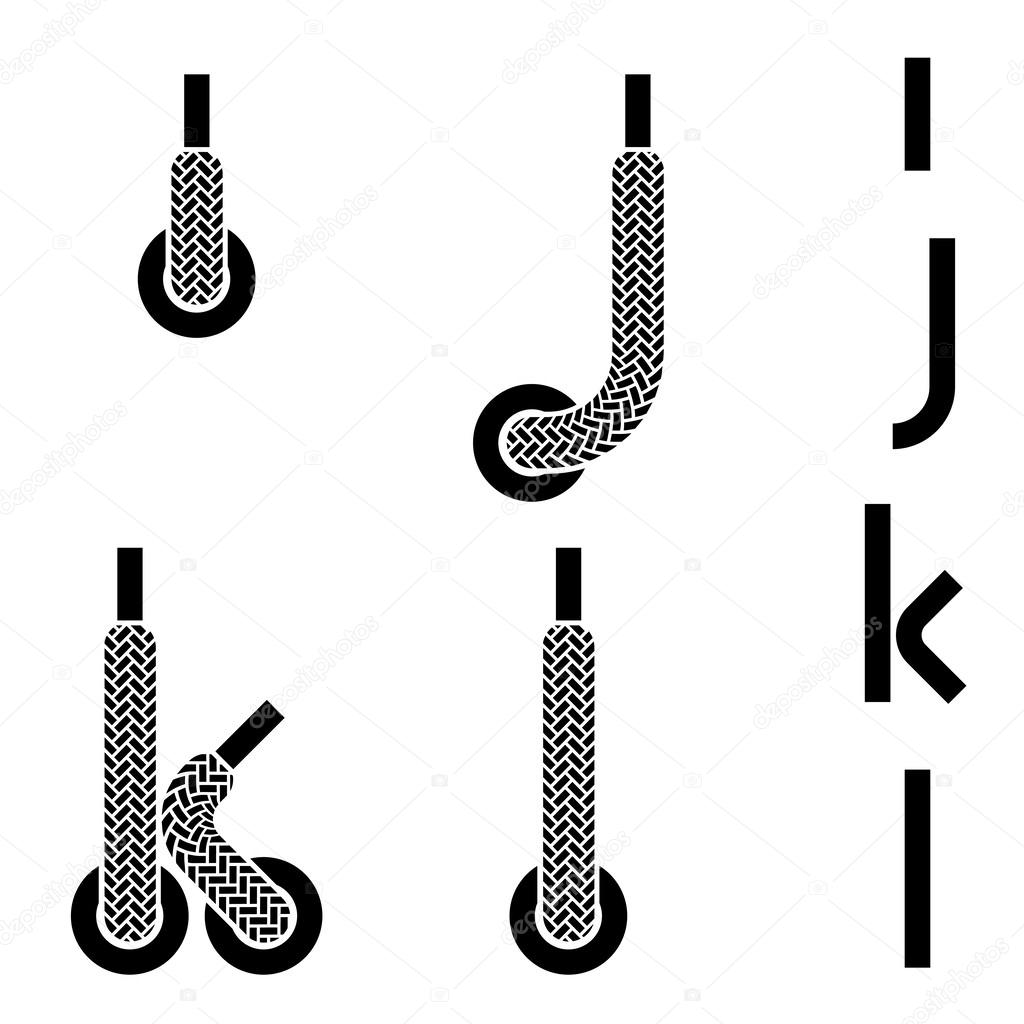 Shoelace alphabet lower case letters