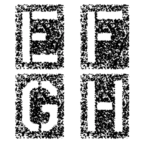 Буквы шрифта E F G H — стоковый вектор