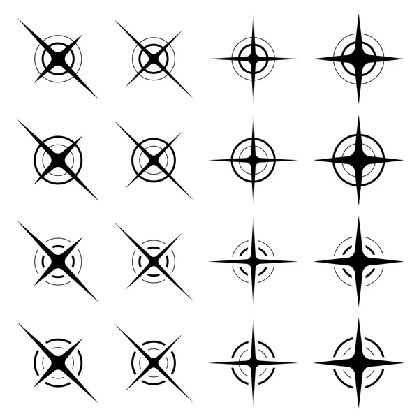 Chispas símbolos negros — Archivo Imágenes Vectoriales