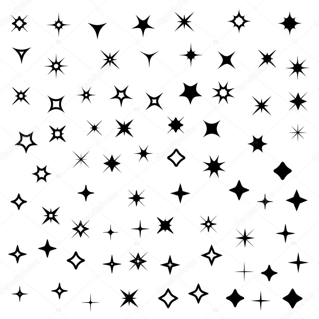 Sparkles black symbols