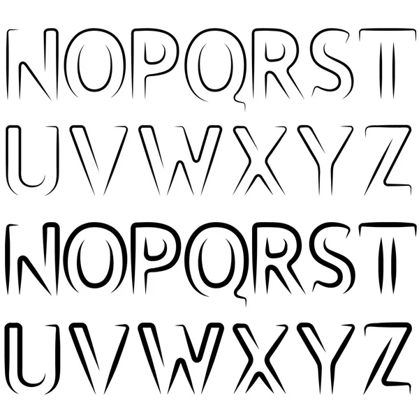 Minimale contour alfabet lettertype - deel 2 — Stockvector