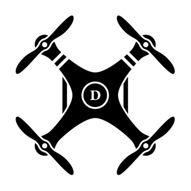 RC uçak quadcopter siyah sembolü