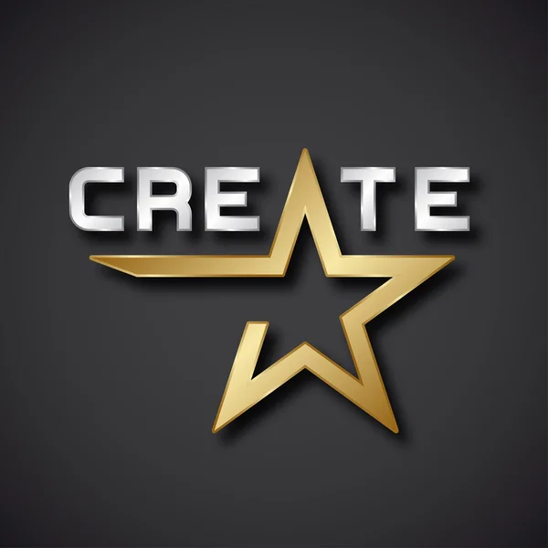Golden star felirat ikon létrehozása — Stock Vector