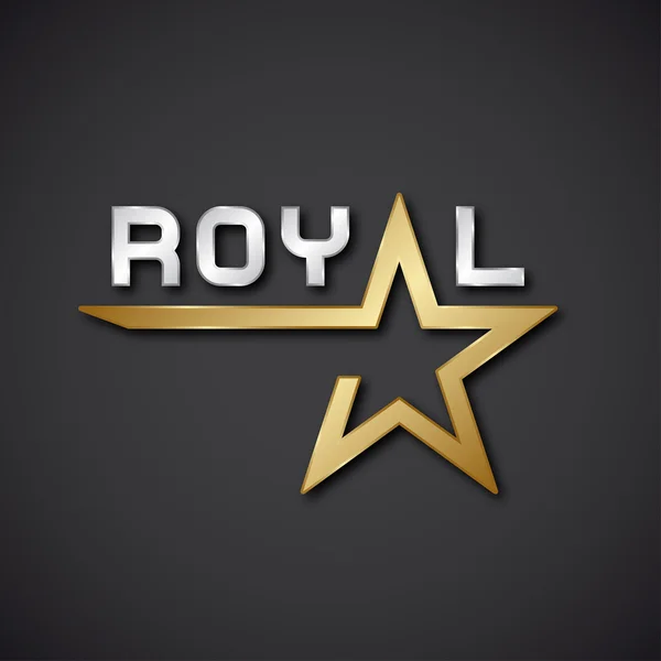 Royal golden star felirat ikon — Stock Vector