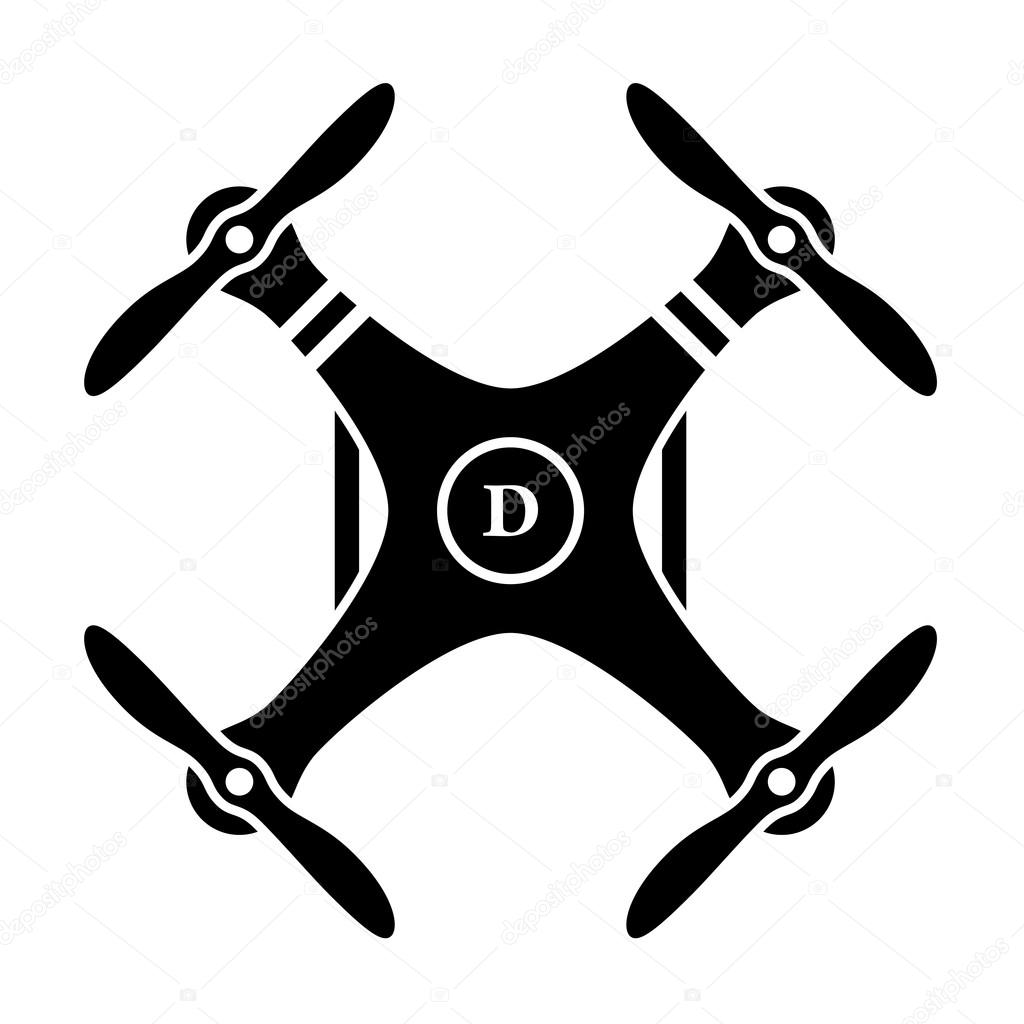 Rc drone quadcopter black symbol