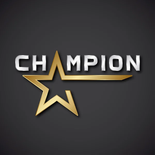 Champion stjärna Inskription — Stock vektor