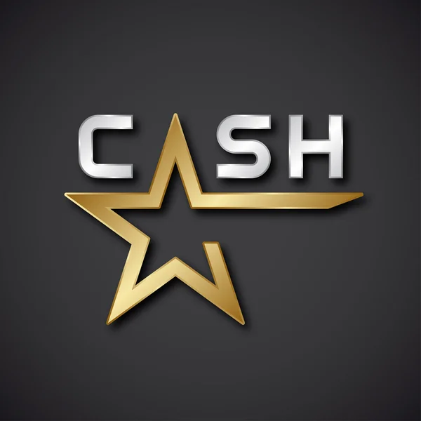 Cash star inscription — Stock Vector