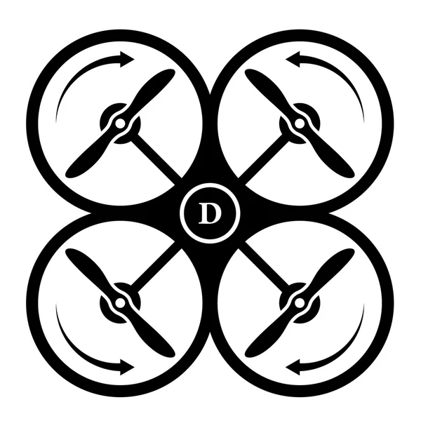 Direção quadricóptero drone — Vetor de Stock