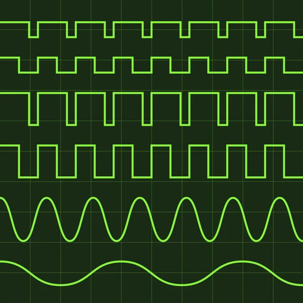 Oscilloscoop scherm bewerkbare lijnen — Stockvector