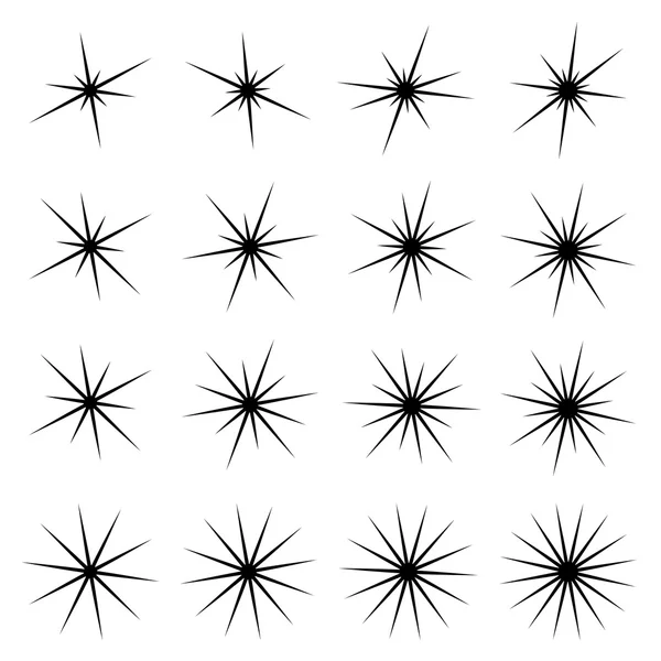 Sparkles black symbols — Stock Vector
