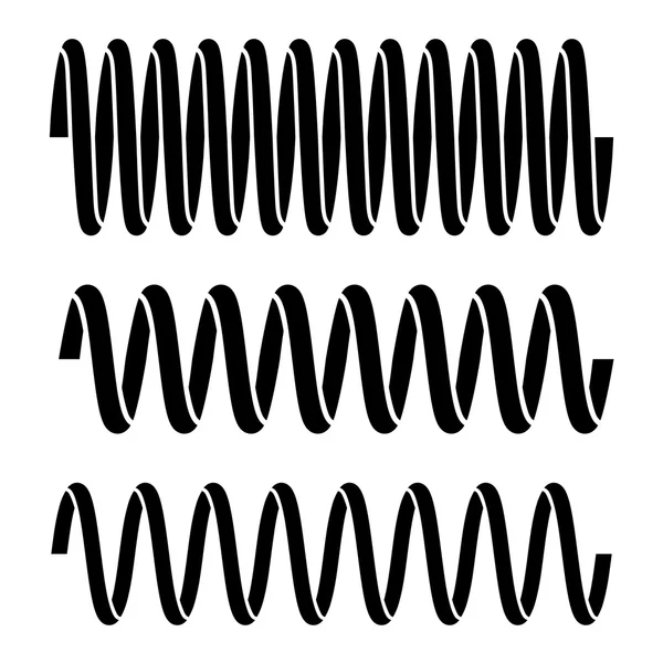 Tension spring black symbols — Stock Vector