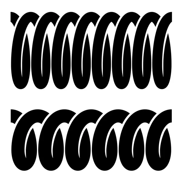 Tension spring seamless black symbols — Stock Vector