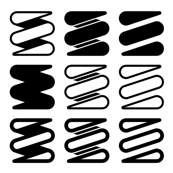 Tension spring black icons — Stock Vector