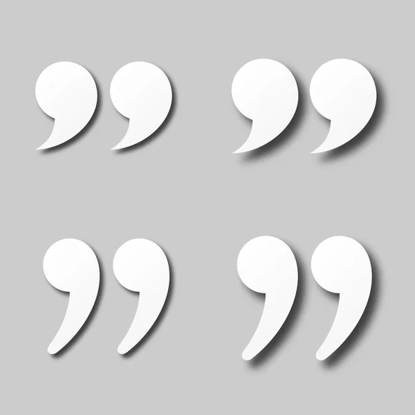 Blank white paper quotation marks — Stock Vector