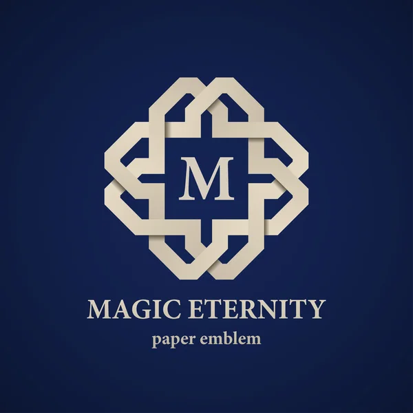 Magia eternità carta lettera emblema — Vettoriale Stock