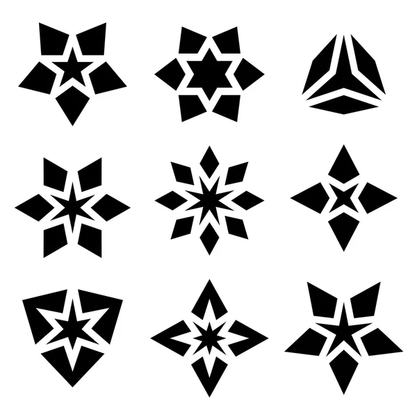 Schwarze Sternsymbole — Stockvektor