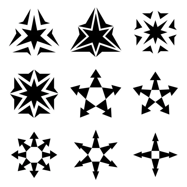 Black star arrow symbols — Stock Vector