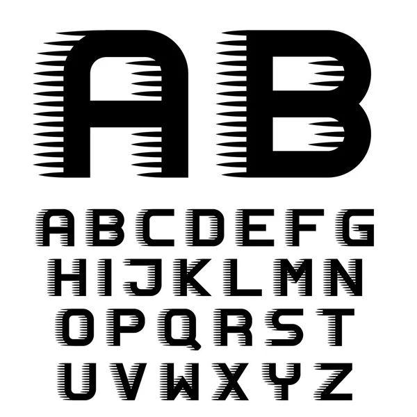 Geschwindigkeit Bewegungslinien Schrift Alphabet Buchstaben — Stockvektor