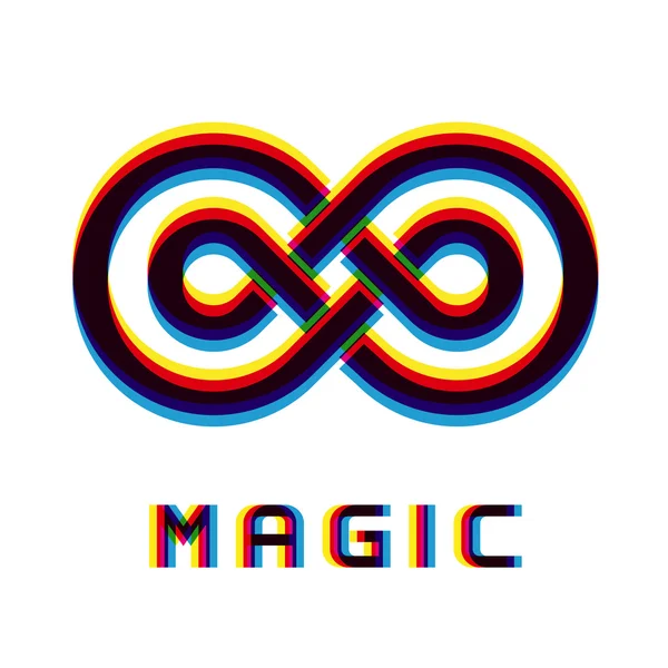 Магічна емблема спотворення вічності розмивання — стоковий вектор