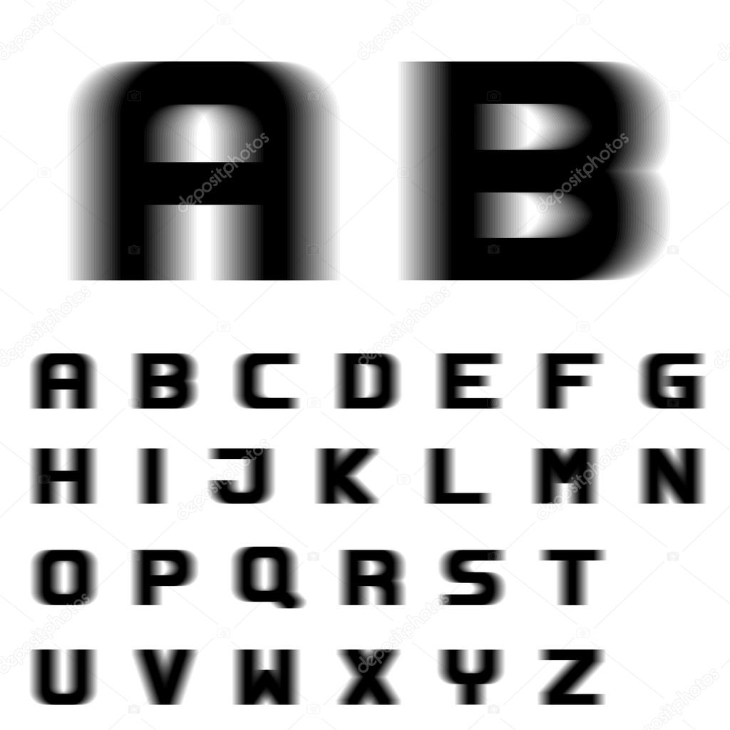speed motion blur font alphabet letters